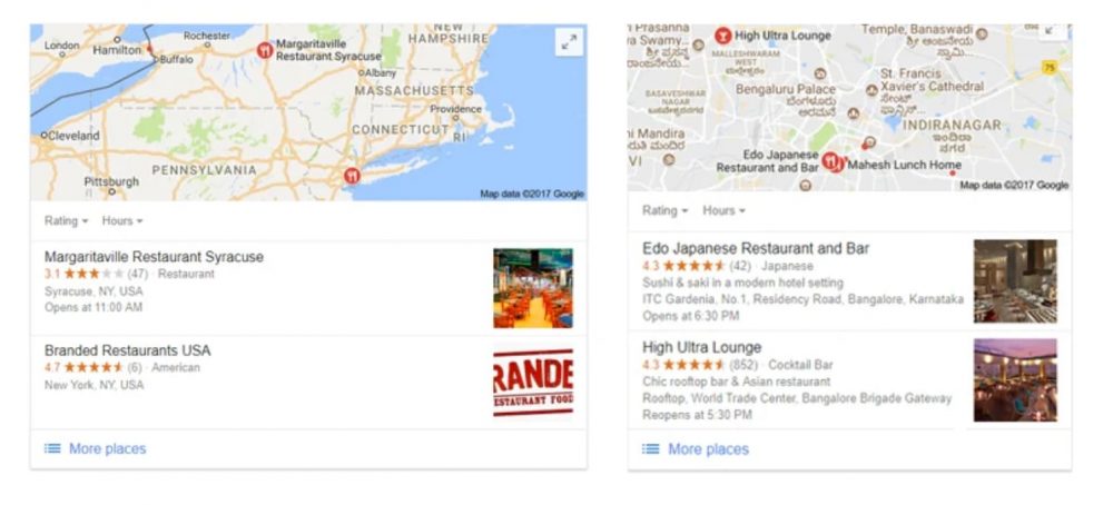 example of local business schema.org in google maps