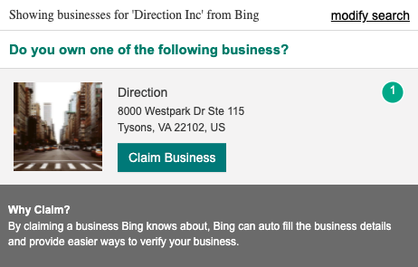 Claiming your business profile on bing places for business