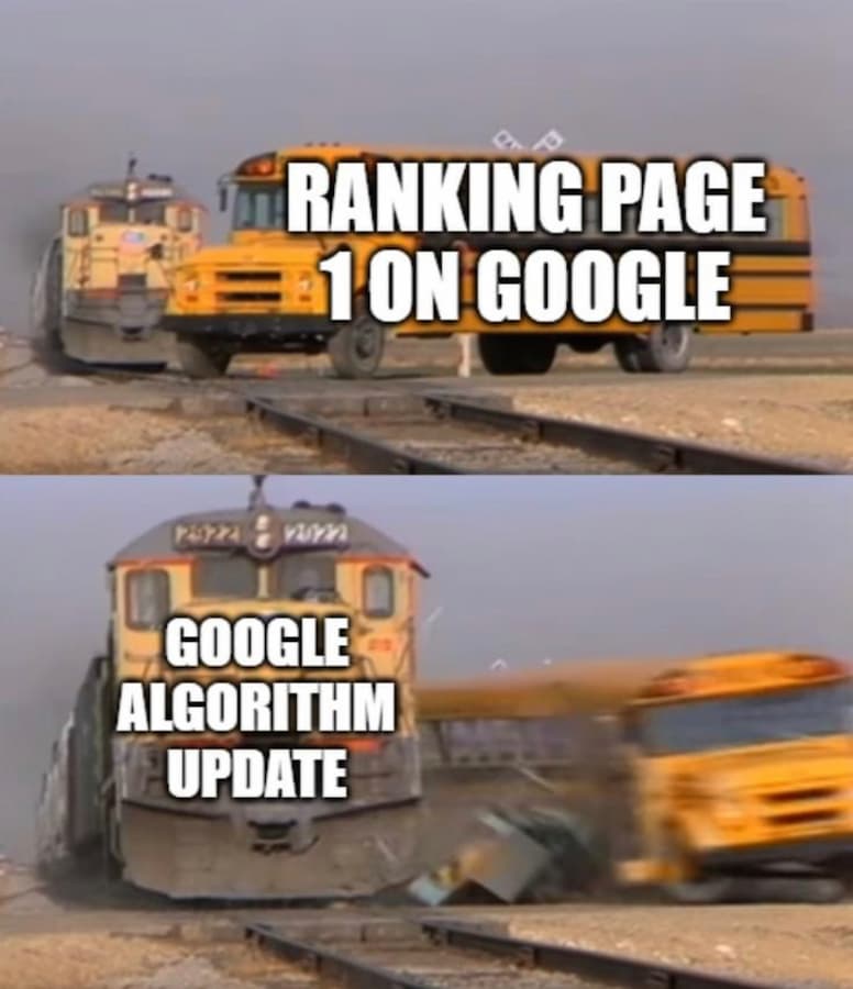 Ranking on Page 1 of Google SEO Meme
