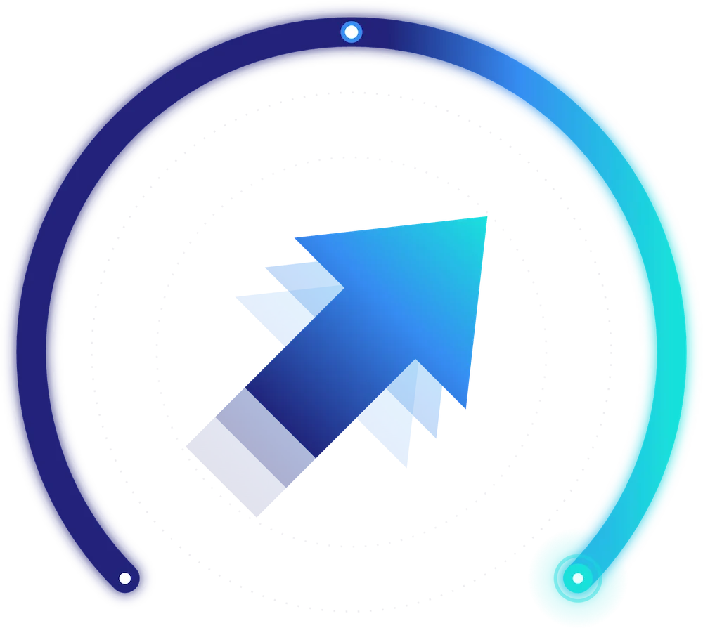 growth radial stylized arrow