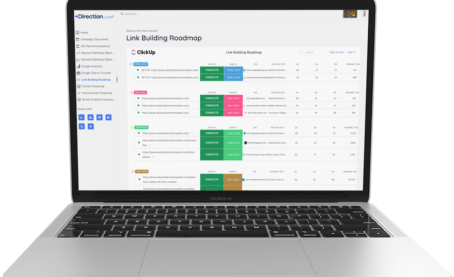 link building roadmap direction