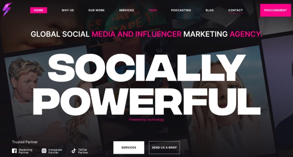 socially powerful homepage