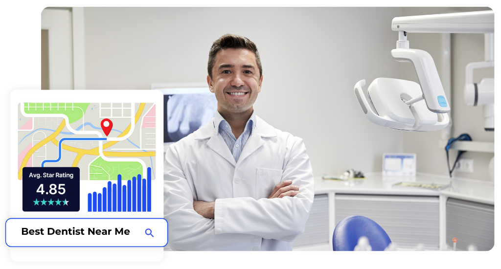 Dentist with high rating and local.