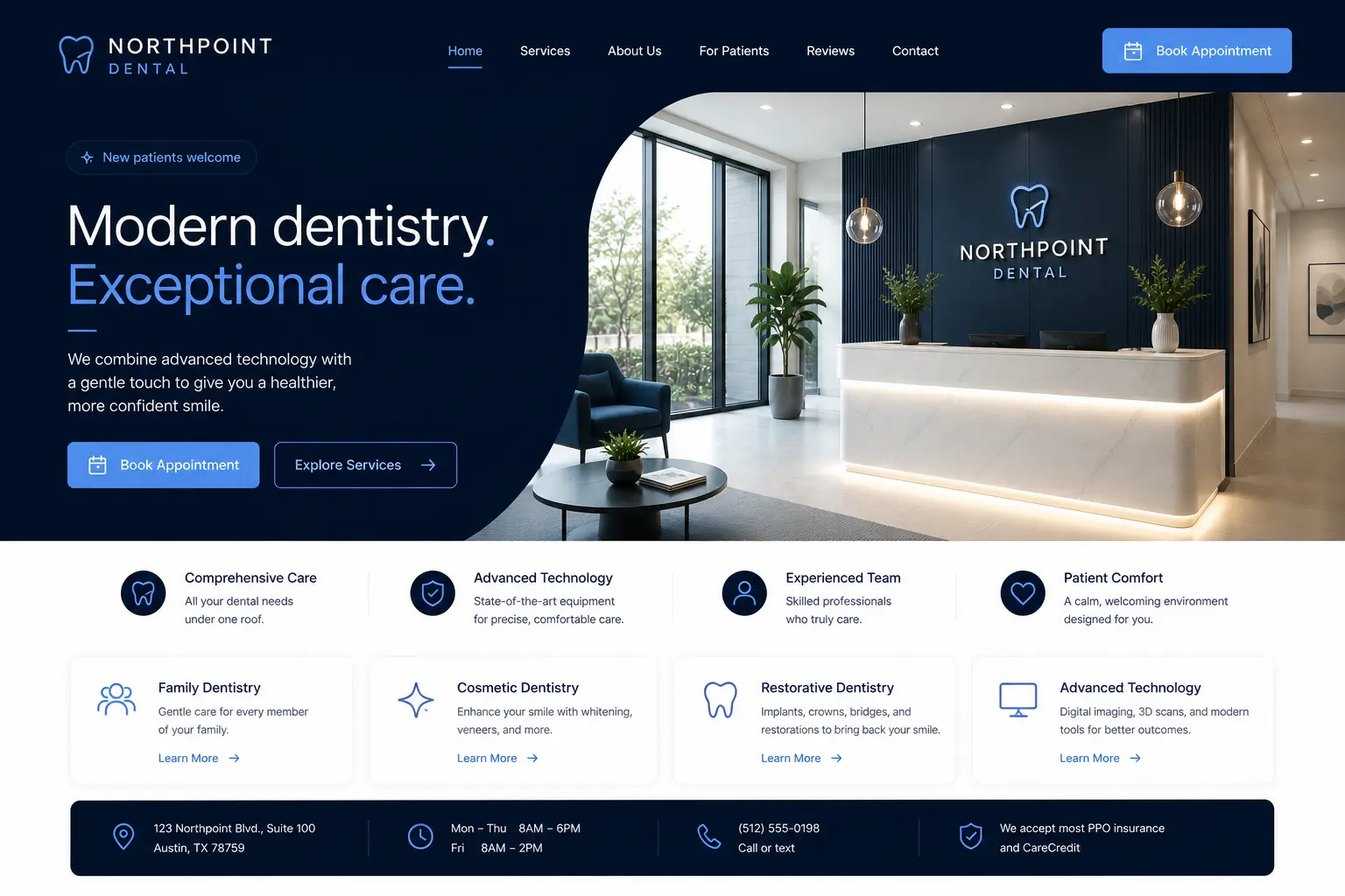 Northpoint Dental desktop view