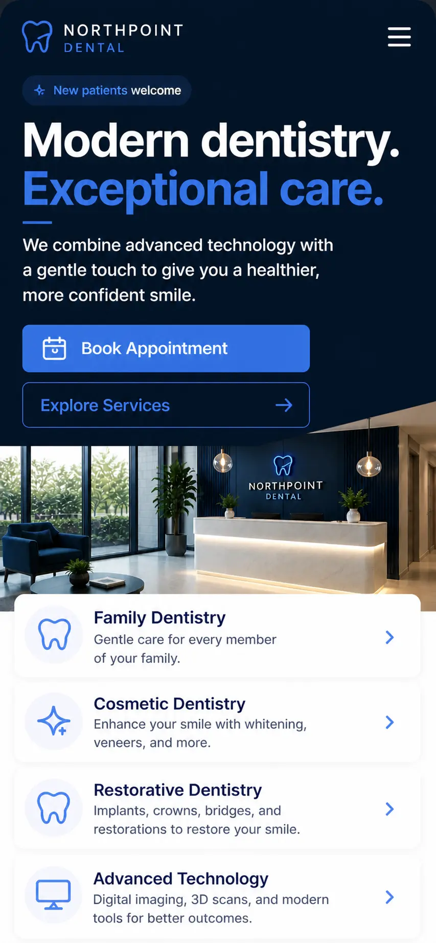 Northpoint Dental mobile view