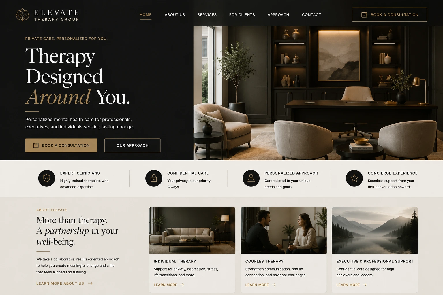 Mental Health Web Design 2 desktop view