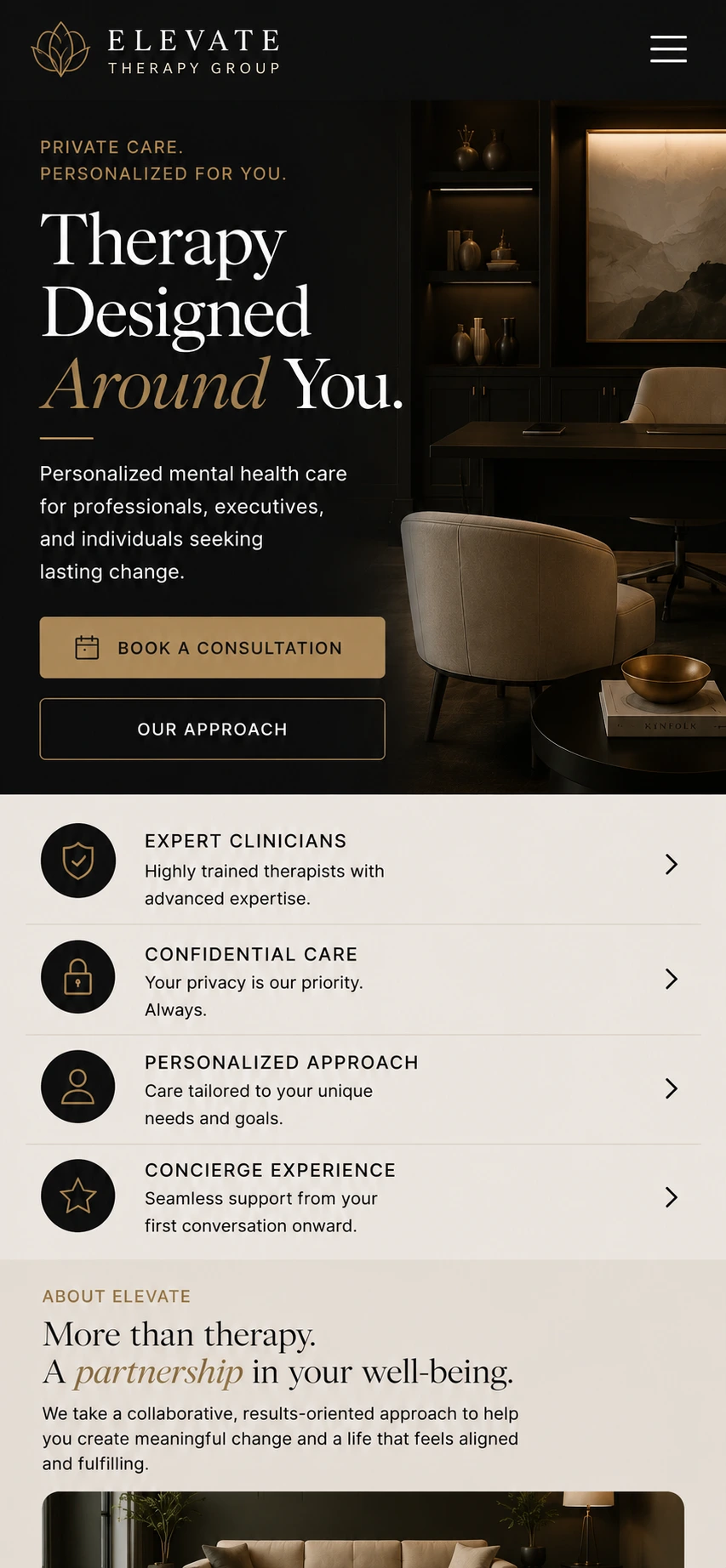 Mental Health Web Design 2 mobile view