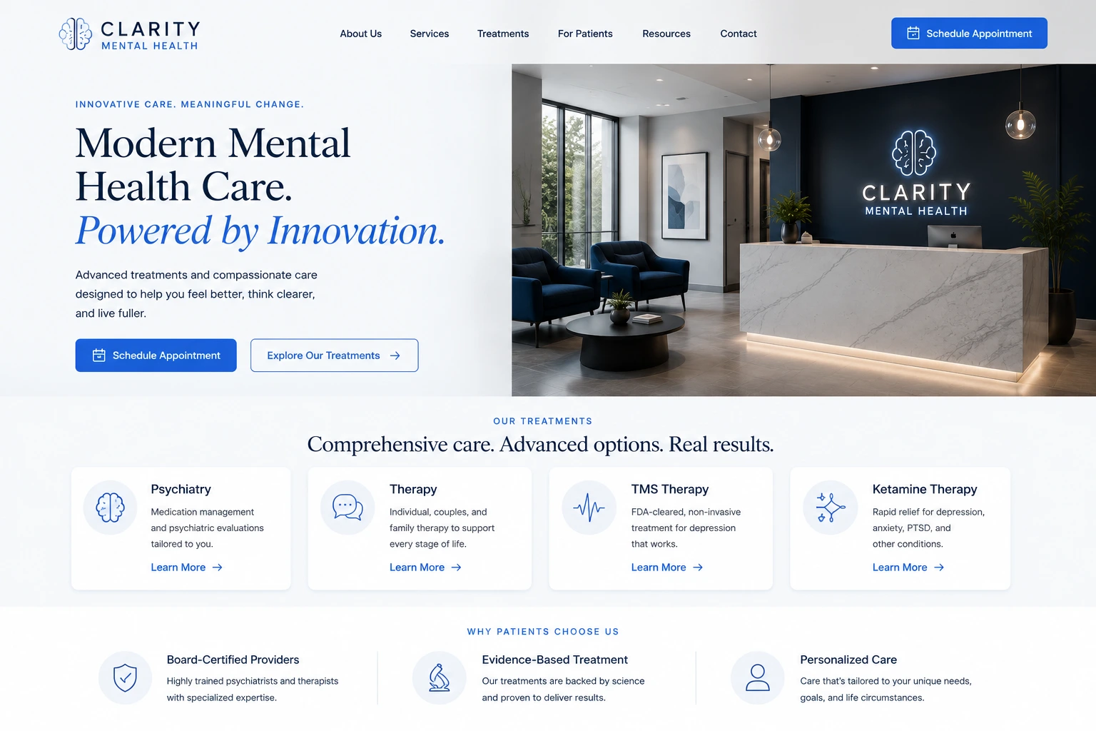 Mental Health Web Design 3 desktop view