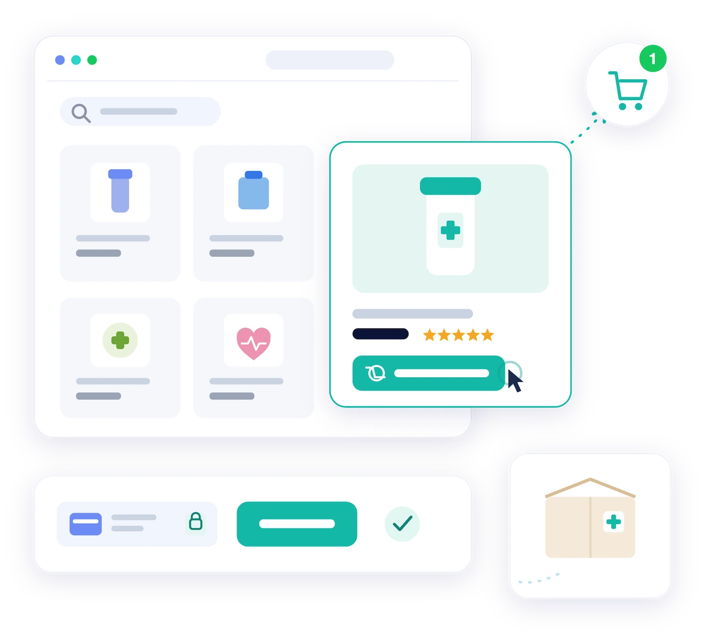 ecommerce healthcare products web design transparent